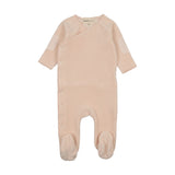 Mema Baby Blush Velour Side Snap Footie