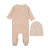 Mema Baby Blush Velour Side Snap Footie Set