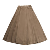 Numu Mocha Wool Pleated Midi Skirt