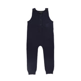 Bamboo Navy Button Knit Knit Overalls