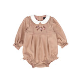 Bamboo Pink Wool Embroidered Romper
