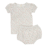 Lilette Winter White/Floral Bouquet Floral Short Sleeve Set