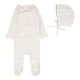 Lilette Winter White/Oat Edged Collar Footie Set