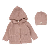 Lilette Dusty Pink Chunky Cardigan Set