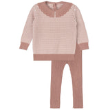 Looms Pink/Ivory Thin Stripe Set