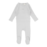 Lilette Powder Blue Striped Pointelle Footie