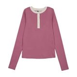 Emm Pink Henley Tee