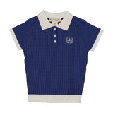 Teela Cobalt/White Knit Polo