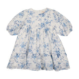 Teela Blue Toile Pleat Dress