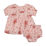 Teela Pink Shirred Romper/Set