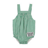 Teela Green Seersucker Baby Boy Romper