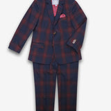 Appaman Navy/Cranberry Plaid Strechy Mod Suit