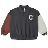 Rylee + Cru Color Block Collared Sweatshirt