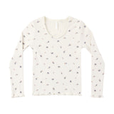 Rylee + Cru Natural Ditsy Ribbed T-Shirt