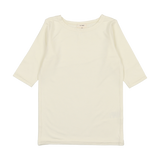 Lil Legs Off White Bamboo Three Quarter Sleeve Tee