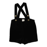 Analogie Black Velvet Suspender Shorts