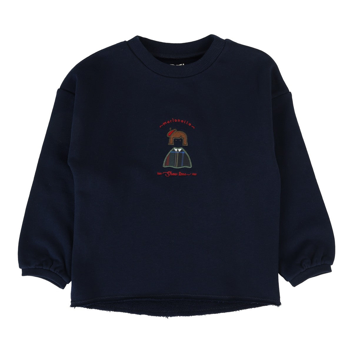 Analogie Navy Plaid Detail Girls Sweatshirt