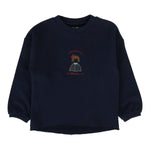 Analogie Navy Plaid Detail Girls Sweatshirt
