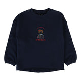 Analogie Navy Plaid Detail Girls Sweatshirt