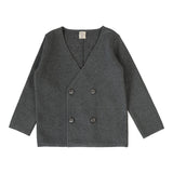 Analogie Mid Grey Double Breasted Knit Blazer