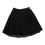 Analogie Black Pleated Denim Skirt