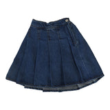 Analogie Blue Pleated Denim Skirt