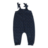 Analogie Off Blue Vintage Floral Corduroy Overalls