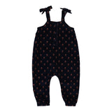 Analogie Navy Vintage Floral Corduroy Overalls
