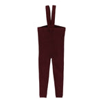 Lil Legs Wine Knit Long Suspender Legging