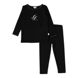 Lil Legs Black Emblem Lounge Set