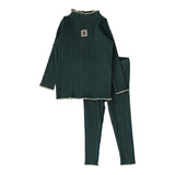Lil Legs Green Funnel Neck Set