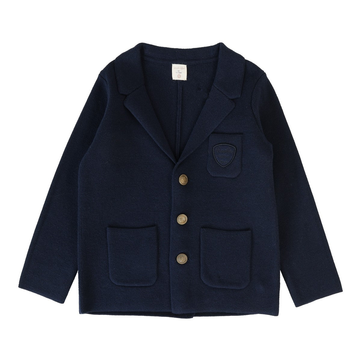 Analogie Navy Crest Knit Blazer
