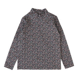 Lil Legs Grey Floral Printed Mockneck