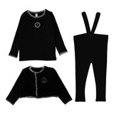 Lilette Black Velour Cardi Lounge Set