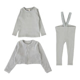 Lilette Dusty Blue Velour Cardi Lounge Set