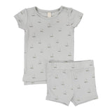 Lilette Light Blue/Nautical Print Nautical Short Sleeve Set