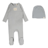 Lilette Light Blue Pointelle Emblem Footie Set