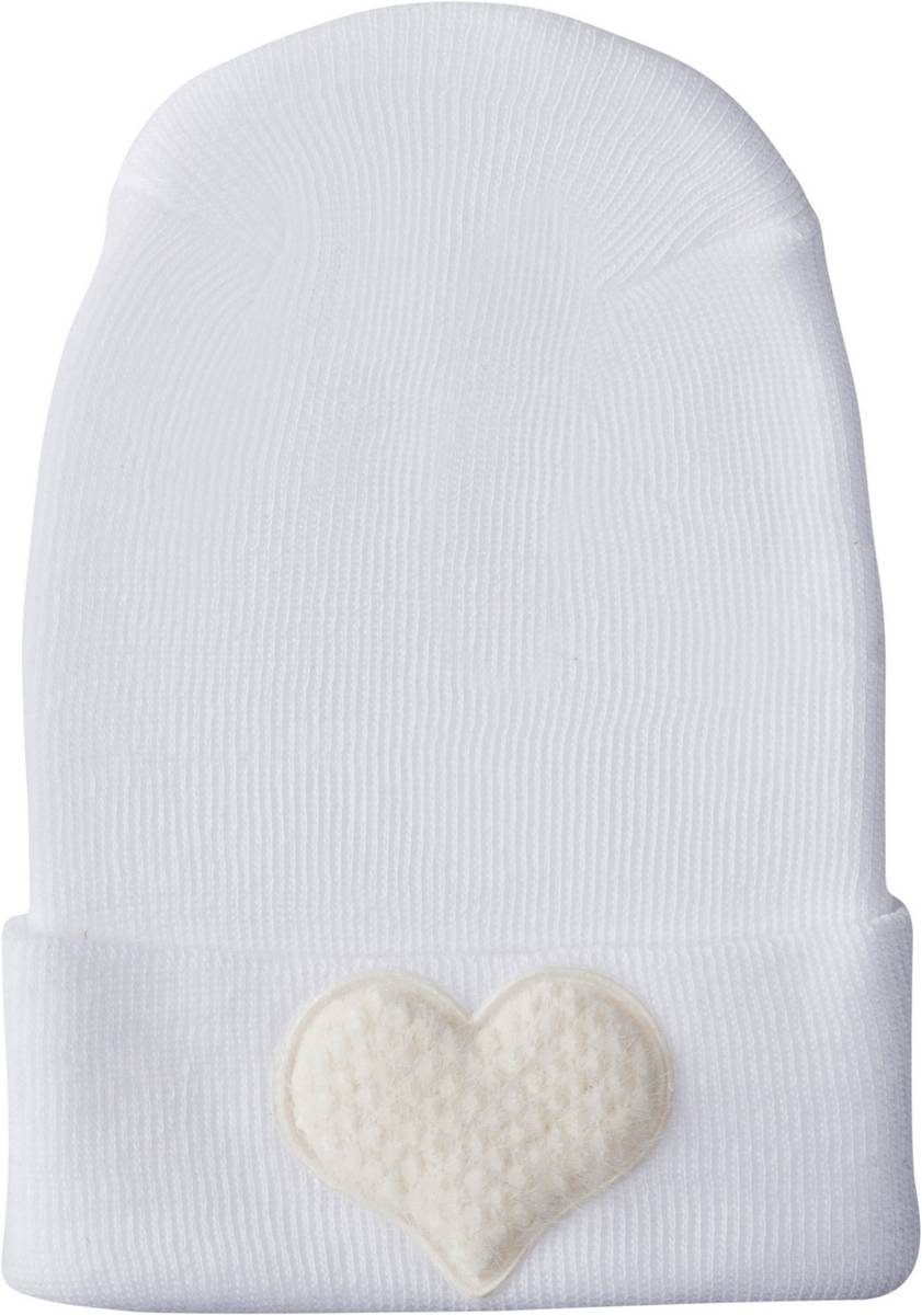 Adora Baby Fuzzy Ivory Heart Hospital Hat