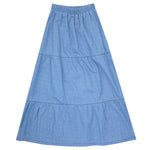 Crew Blue Denim Tiered Maxi Skirt