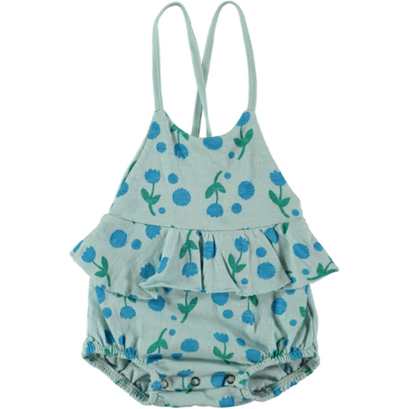 Picnik Blue Ruffle Romper